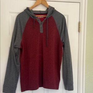 Men's Red and Gray Hoodie Shirt